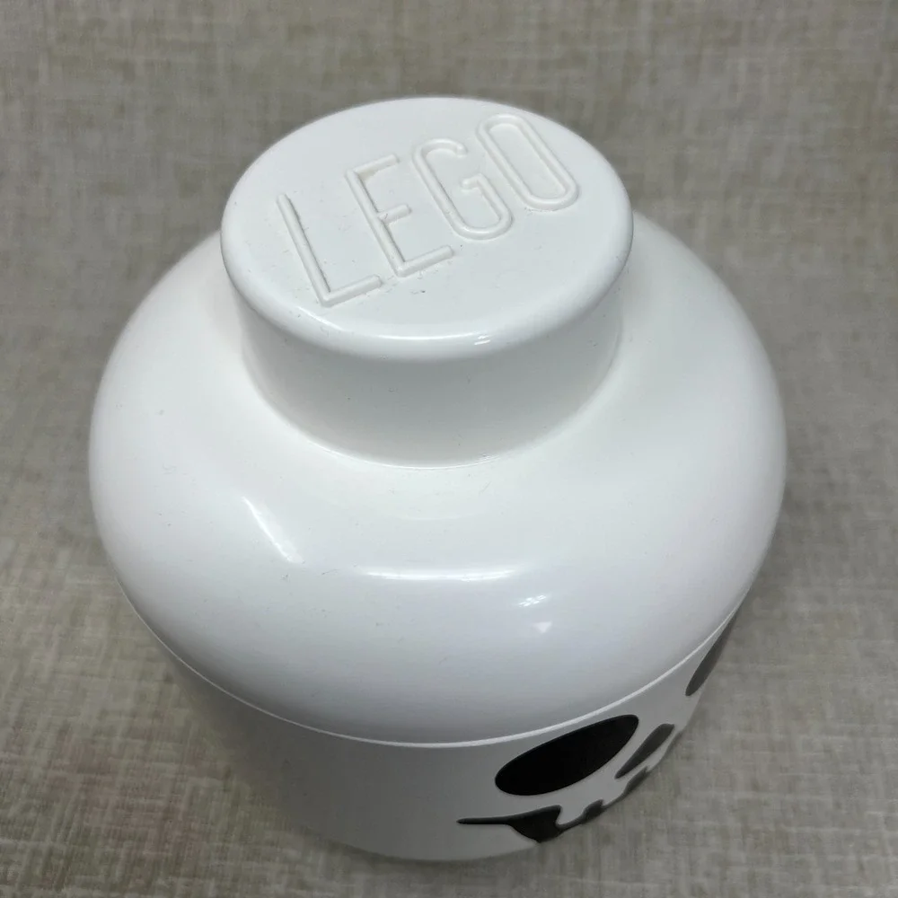 Large LEGO Skeleton Head White Plastic Brick Storage Container 11